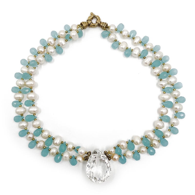 Chalcedon Perlen Collier | DTCO2